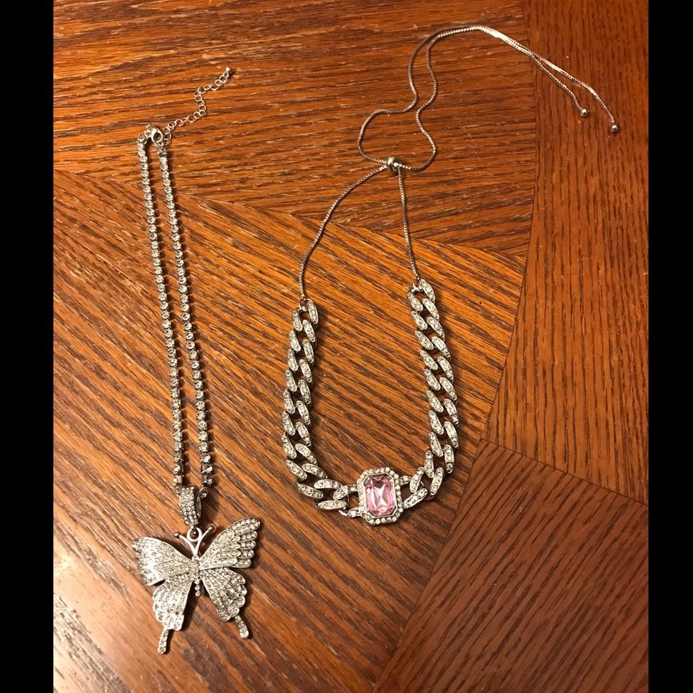 Beautiful Silver & Pink Sapphire 🦋 Necklace Set! - Picture 7 of 7